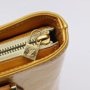 LOUIS VUITTON Monogram Vernis Houston Hand Bag Lime Yellow M91055 LV Auth ti3163-18