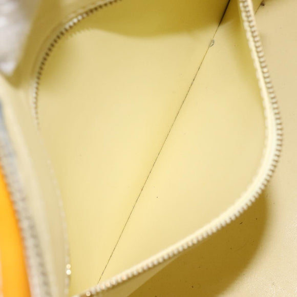 LOUIS VUITTON Monogram Vernis Houston Hand Bag Lime Yellow M91055 LV Auth ti3163