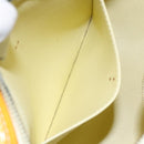 LOUIS VUITTON Monogram Vernis Houston Hand Bag Lime Yellow M91055 LV Auth ti3163-22