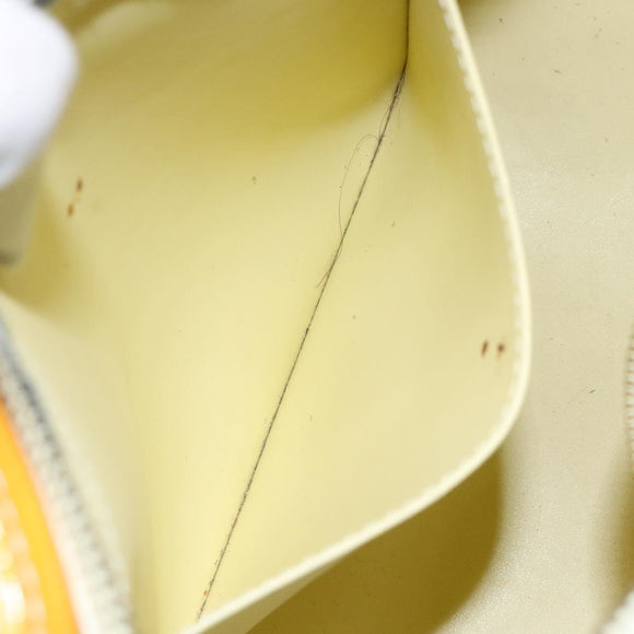 LOUIS VUITTON Monogram Vernis Houston Hand Bag Lime Yellow M91055 LV Auth ti3163