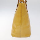 LOUIS VUITTON Monogram Vernis Houston Hand Bag Lime Yellow M91055 LV Auth ti3163-4