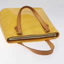 LOUIS VUITTON Monogram Vernis Houston Hand Bag Lime Yellow M91055 LV Auth ti3163-6