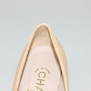 CHANEL High Heels Leather 35 1/2C Beige Black CC Auth ti3167-22