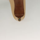 CHANEL High Heels Leather 35 1/2C Beige Black CC Auth ti3167-37