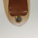 CHANEL High Heels Leather 35 1/2C Beige Black CC Auth ti3167-39