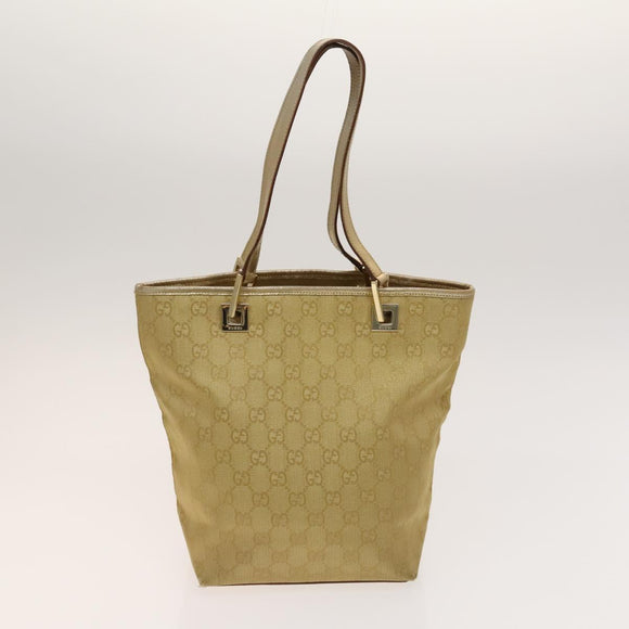 GUCCI GG Canvas Shoulder Bag 2Set Beige Gold Auth ti3169