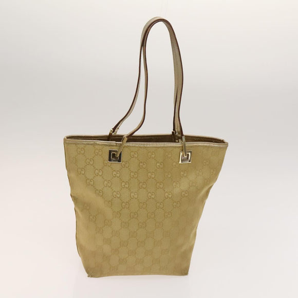 GUCCI GG Canvas Shoulder Bag 2Set Beige Gold Auth ti3169