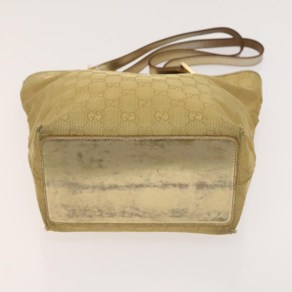 GUCCI GG Canvas Shoulder Bag 2Set Beige Gold Auth ti3169