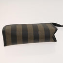 FENDI Pecan Canvas Clutch Bag PVC 4Set Black Brown Auth ti3173-17