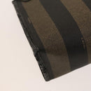 FENDI Pecan Canvas Clutch Bag PVC 4Set Black Brown Auth ti3173-18