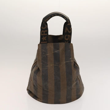 FENDI Pecan Canvas Clutch Bag PVC 4Set Black Brown Auth ti3173 - 0