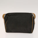 FENDI Pecan Canvas Clutch Bag PVC 4Set Black Brown Auth ti3173-21