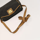 FENDI Pecan Canvas Clutch Bag PVC 4Set Black Brown Auth ti3173-22