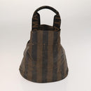 FENDI Pecan Canvas Clutch Bag PVC 4Set Black Brown Auth ti3173-3
