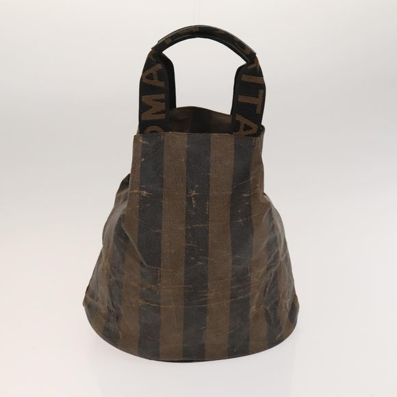 FENDI Pecan Canvas Clutch Bag PVC 4Set Black Brown Auth ti3173