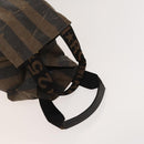 FENDI Pecan Canvas Clutch Bag PVC 4Set Black Brown Auth ti3173-4