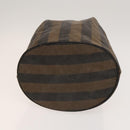 FENDI Pecan Canvas Clutch Bag PVC 4Set Black Brown Auth ti3173-5