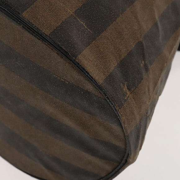 FENDI Pecan Canvas Clutch Bag PVC 4Set Black Brown Auth ti3173