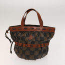 FENDI Pecan Canvas Clutch Bag PVC 4Set Black Brown Auth ti3173-8