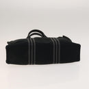 HERMES Hand Bag Canvas 4Set Black Gray Auth ti3190-11