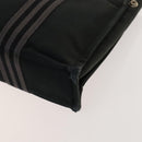 HERMES Hand Bag Canvas 4Set Black Gray Auth ti3190-24