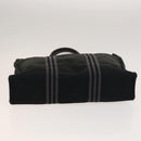 HERMES Hand Bag Canvas 4Set Black Gray Auth ti3190-5
