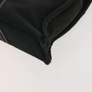 HERMES Hand Bag Canvas 4Set Black Gray Auth ti3190-6