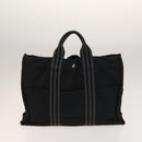 HERMES Hand Bag Canvas 4Set Black Gray Auth ti3190-8
