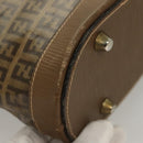 FENDI Zucchino Canvas Shoulder Bag Vintage Brown Auth ti3193-9
