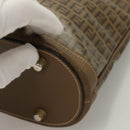 FENDI Zucchino Canvas Shoulder Bag Vintage Brown Auth ti3193-14