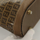 FENDI Zucchino Canvas Shoulder Bag Vintage Brown Auth ti3193-15