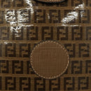 FENDI Zucchino Canvas Shoulder Bag Vintage Brown Auth ti3193-17