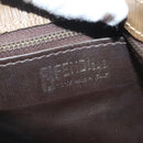 FENDI Zucchino Canvas Shoulder Bag Vintage Brown Auth ti3193-10
