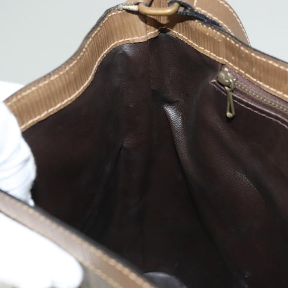 FENDI Zucchino Canvas Shoulder Bag Vintage Brown Auth ti3193