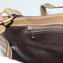 FENDI Zucchino Canvas Shoulder Bag Vintage Brown Auth ti3193-20