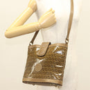 FENDI Zucchino Canvas Shoulder Bag Vintage Brown Auth ti3193-21