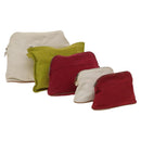 HERMES Pouch Canvas 5Set White Red Green Auth ti3194-1