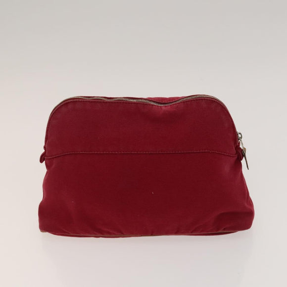 HERMES Pouch Canvas 5Set White Red Green Auth ti3194