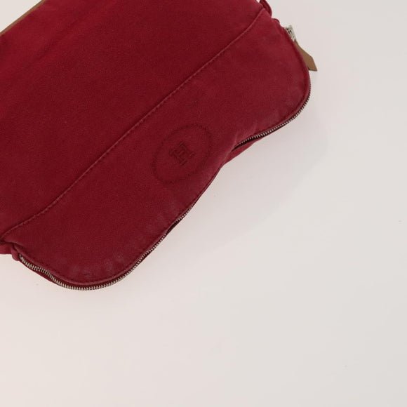 HERMES Pouch Canvas 5Set White Red Green Auth ti3194