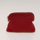 HERMES Pouch Canvas 5Set White Red Green Auth ti3194-17