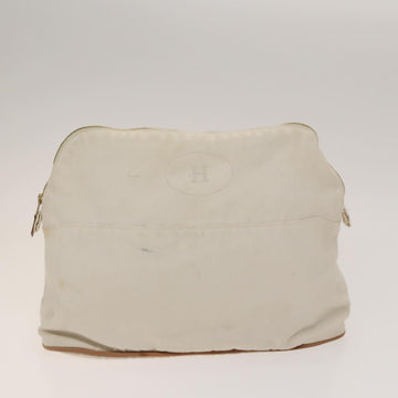 HERMES Pouch Canvas 5Set White Red Green Auth ti3194 - 0