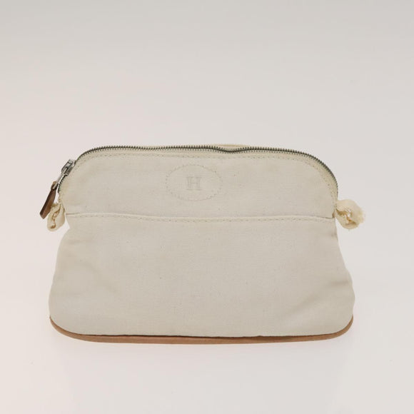 HERMES Pouch Canvas 5Set White Red Green Auth ti3194