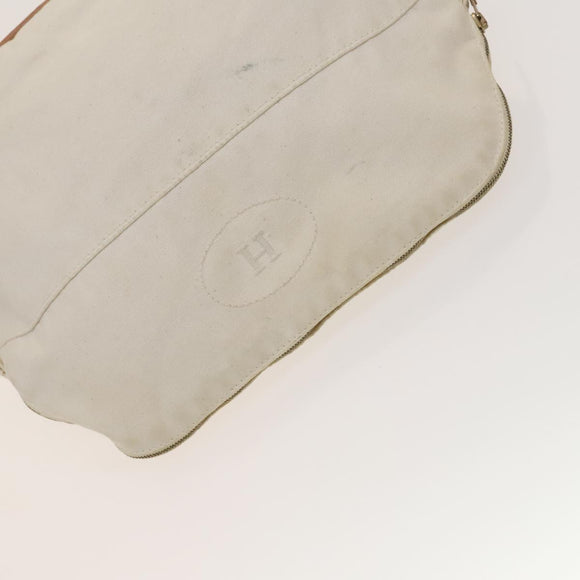 HERMES Pouch Canvas 5Set White Red Green Auth ti3194