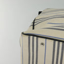 BURBERRY Nova Check Boston Bag Canvas Beige Silver Auth ti3201-15