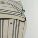 BURBERRY Nova Check Boston Bag Canvas Beige Silver Auth ti3201-16