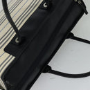 BURBERRY Nova Check Boston Bag Canvas Beige Silver Auth ti3201-6