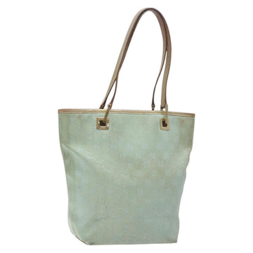 GUCCI GG Canvas Tote Bag Light Blue Gold 002 1099 Auth ti3205