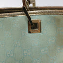 GUCCI GG Canvas Tote Bag Light Blue Gold 002 1099 Auth ti3205-17