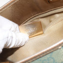 GUCCI GG Canvas Tote Bag Light Blue Gold 002 1099 Auth ti3205-12