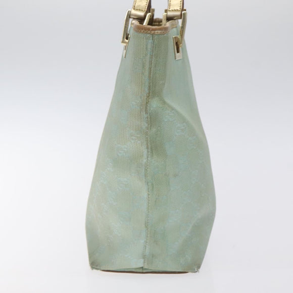 GUCCI GG Canvas Tote Bag Light Blue Gold 002 1099 Auth ti3205